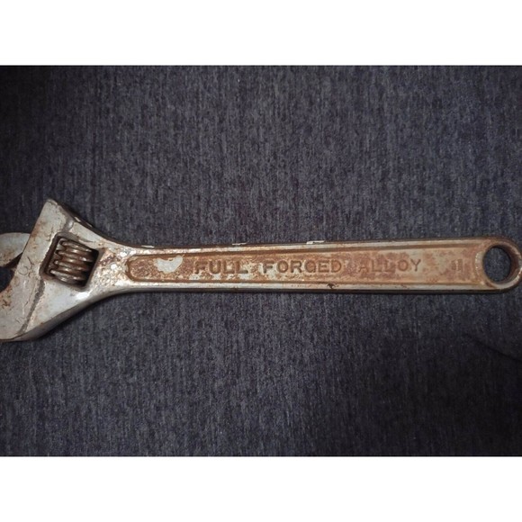 Vintage Sears 12" Adjustable Wrench Forged Chrome Alloy No.30873 tool - Picture 2 of 3